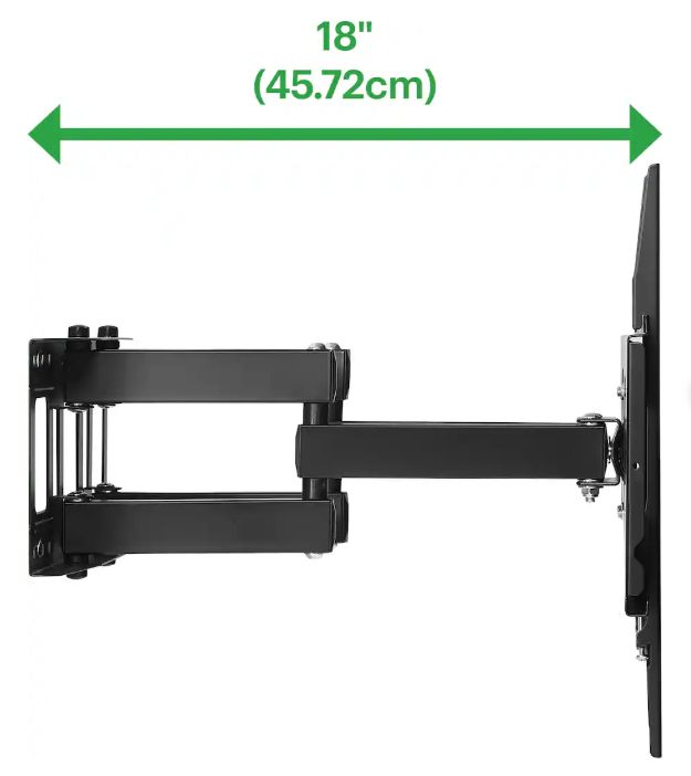Best Buy essentials™ - Full Motion TV Wall Mount for 47–84" TVs - Black
