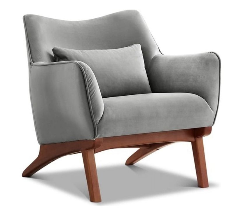 Allora Mid-Century Modern Tight Back Velvet Arm Chair