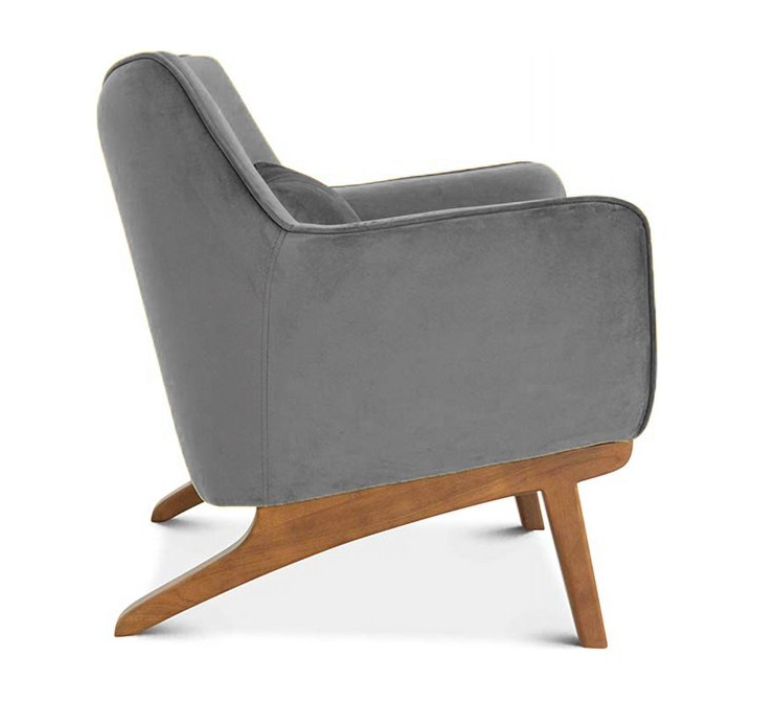 Allora Mid-Century Modern Tight Back Velvet Arm Chair