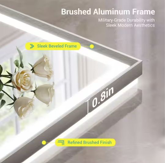 Morden LED Bathroom Vanity Mirror with Beveled Frame
