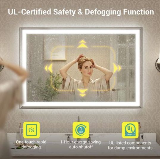 Morden LED Bathroom Vanity Mirror with Beveled Frame