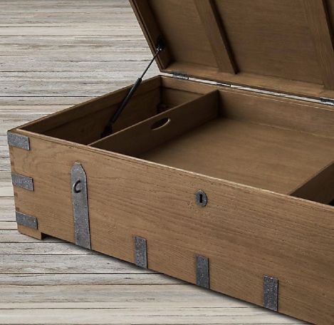 Restoration Hardware Heirloom Silver-Chest Coffee Table