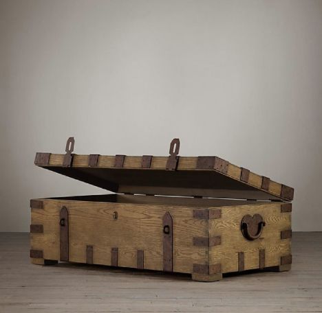 Restoration Hardware Heirloom Silver-Chest Coffee Table