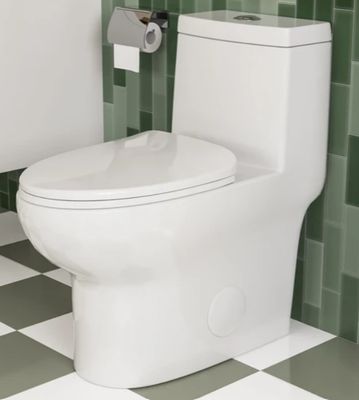 One-Piece Elongated Toilet Comfort Skirted Dual Flush Soft-Close Seat