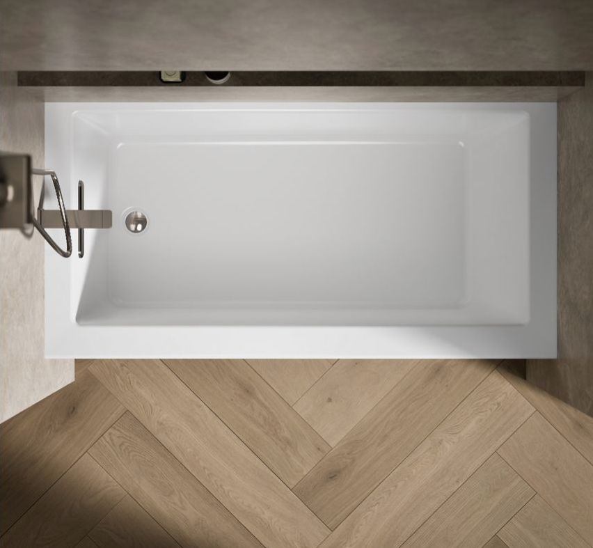 60" x 30" alcove bath with integral apron, integral flange, and left-hand drain