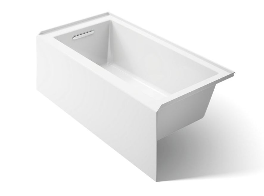 60" x 30" alcove bath with integral apron, integral flange, and left-hand drain