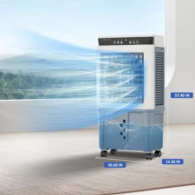 3300 CFM 3 Speed Portable Evaporative Air Cooler Fan Humidifier Indoor/Outdoor up to 1800 Sq. Ft., White