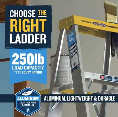8 ft. Aluminum Step Ladder (12 ft. Reach Height) with 250 lb. Load Capacity Type I Duty Rating