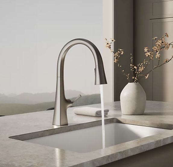 Graze® Touchless pull-down kitchen sink faucet with three-function sprayhead