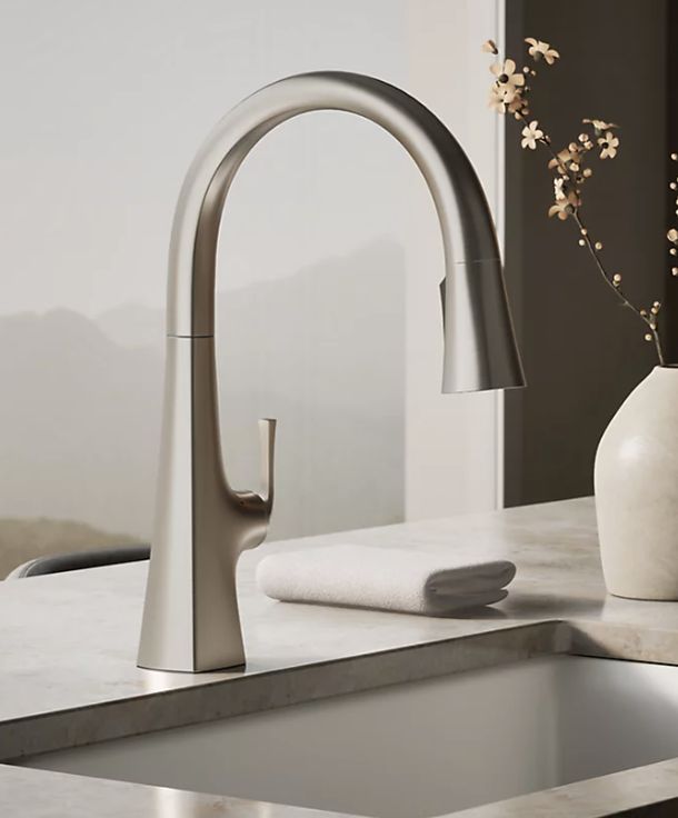 Graze® Touchless pull-down kitchen sink faucet with three-function sprayhead