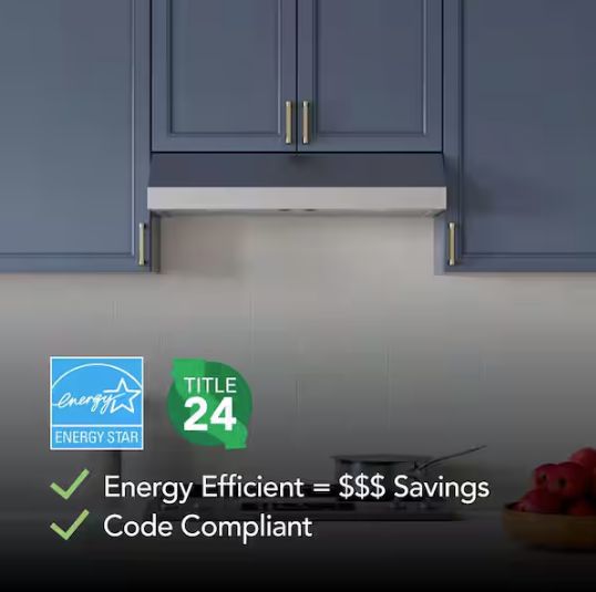 Glacier 30 in. 350 Max Blower CFM, Convertible, Under Cabinet Stainless Steel Range Hood, ENERGY STAR