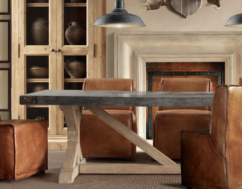 Concrete Rectangular Dining Table
