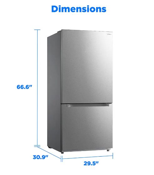 Midea 18.7 cu. ft. Garage Ready Bottom-Freezer Refrigerator (Stainless Steel)