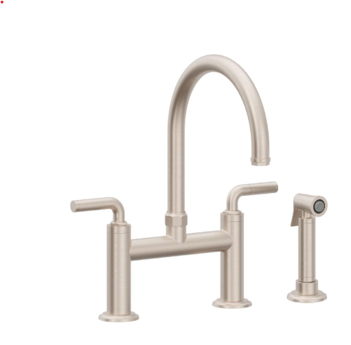 Bridge Kitchen Faucet with Sidespray - Arc Spout