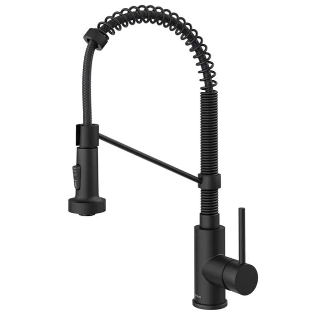 Commercial Style 2-Function Single Handle Pull Down Kitchen Faucet in Matte Black