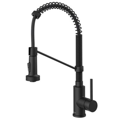 Commercial Style 2-Function Single Handle Pull Down Kitchen Faucet in Matte Black