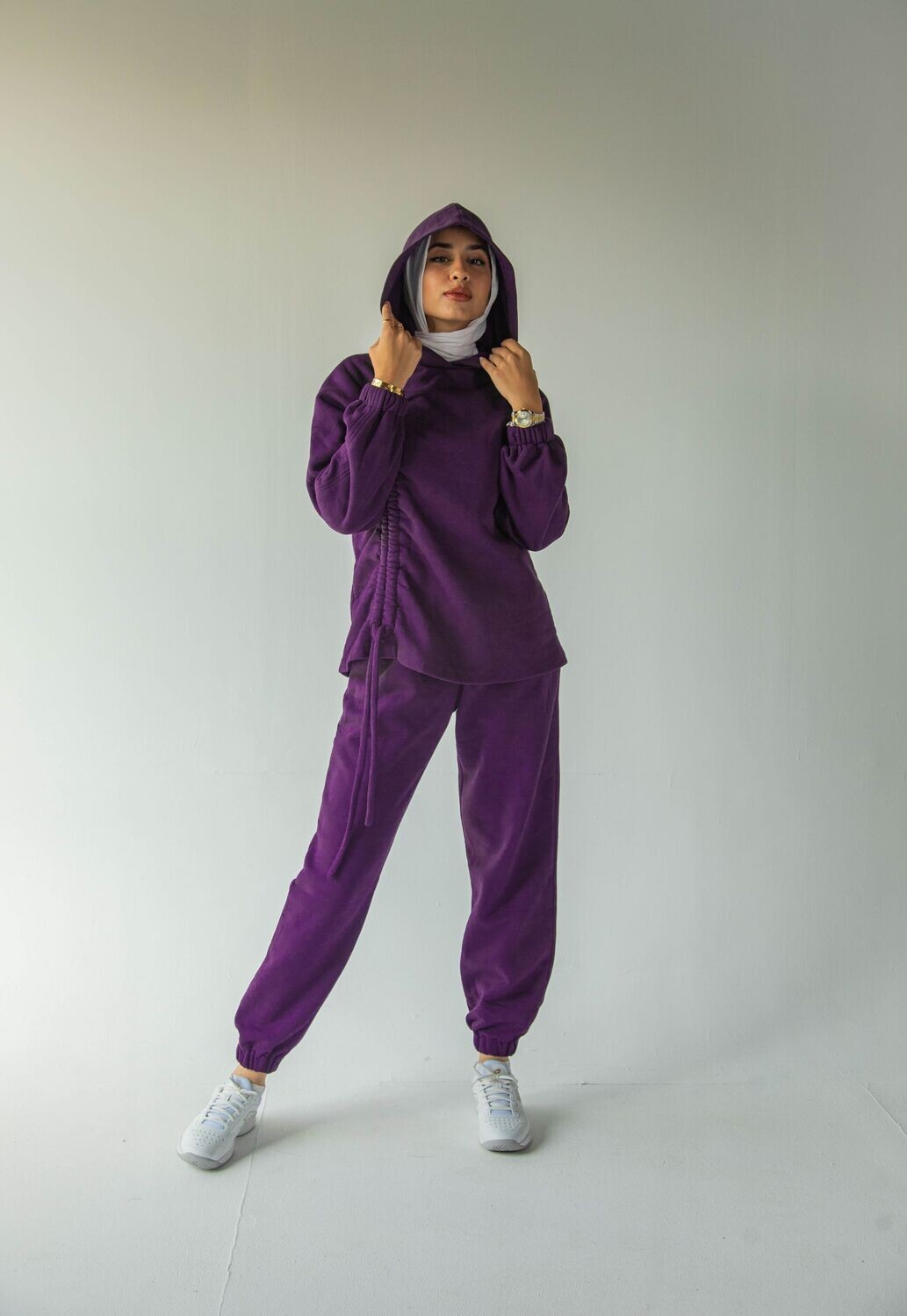 Purple Melton Side-Tie Set