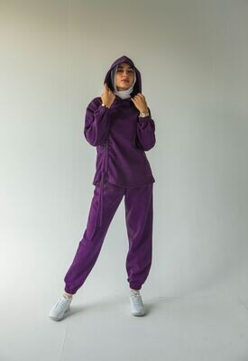Purple Melton Side-Tie Set