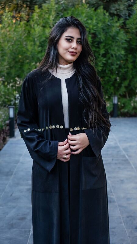 Black Embellished Long Flowing Cardigan