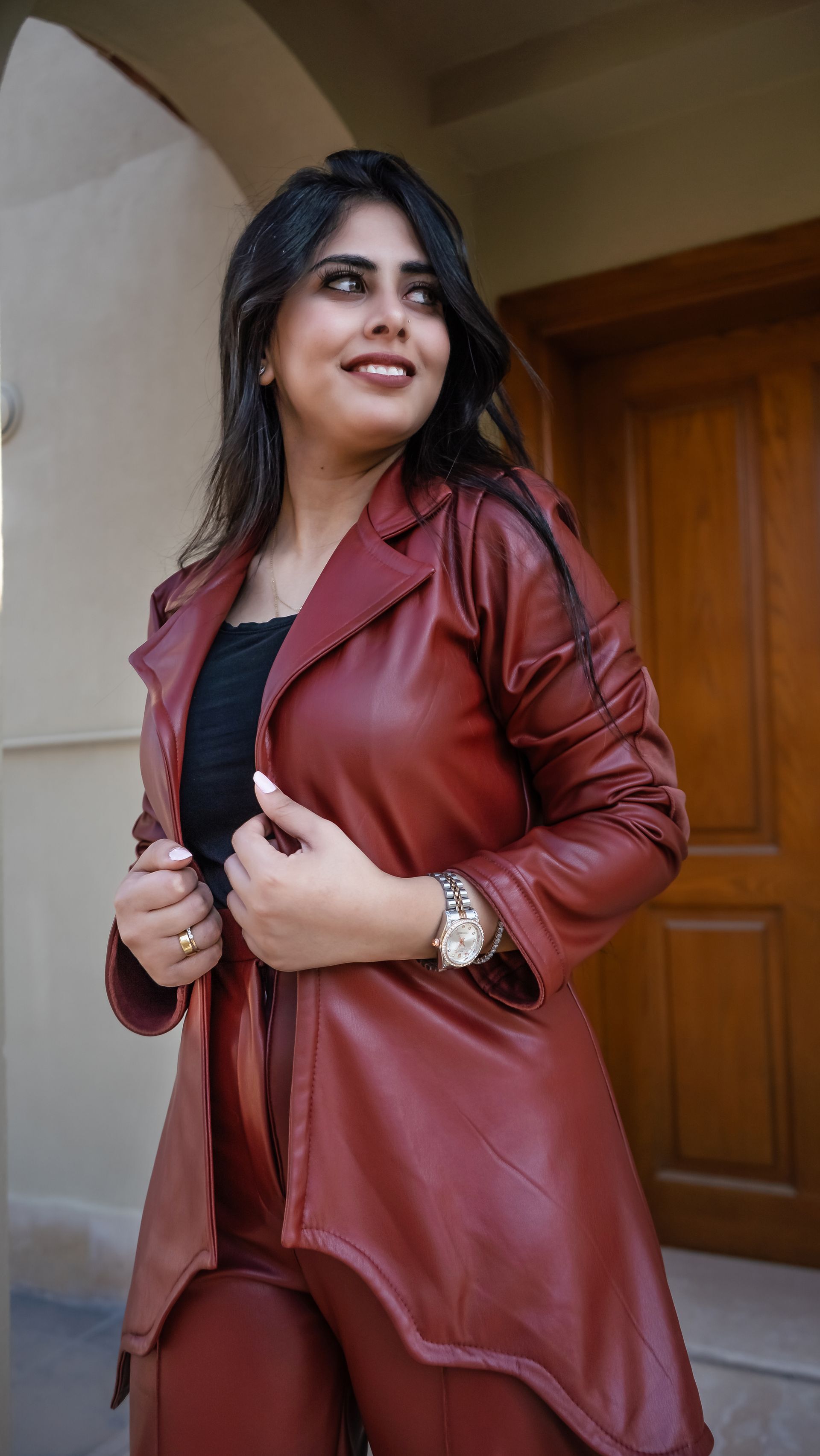 Rust Brown Leather Suit