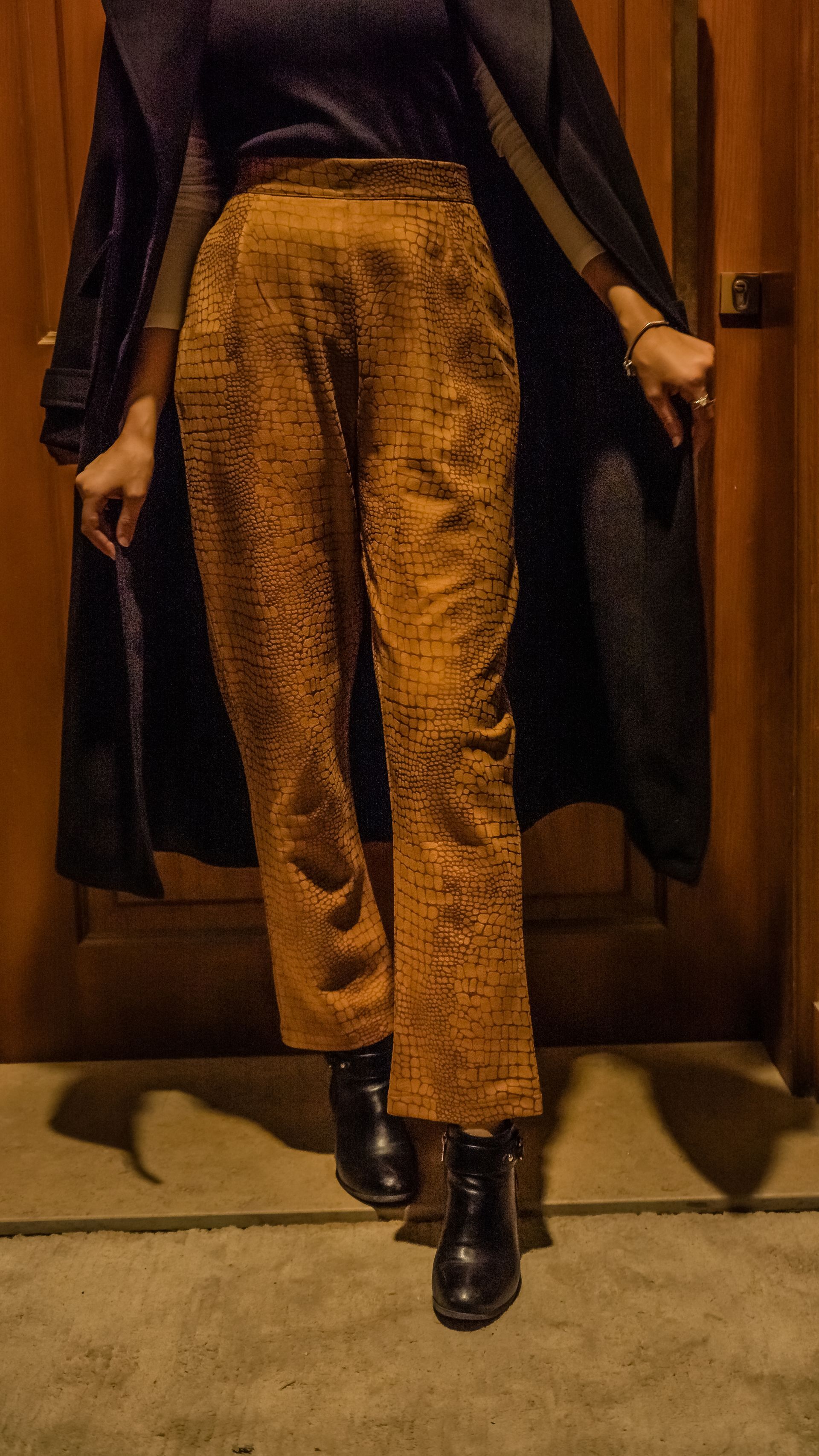 Embossed Leather Trouser