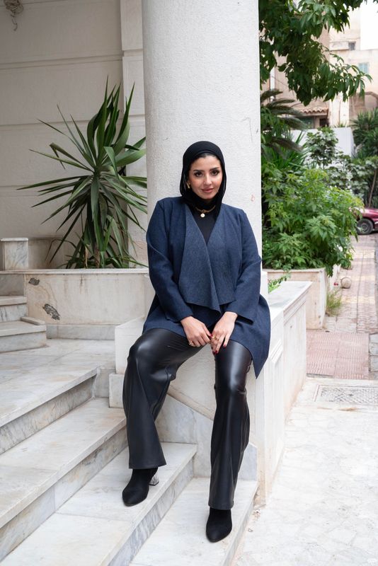 Navy Blue Wool Draped Cardigan