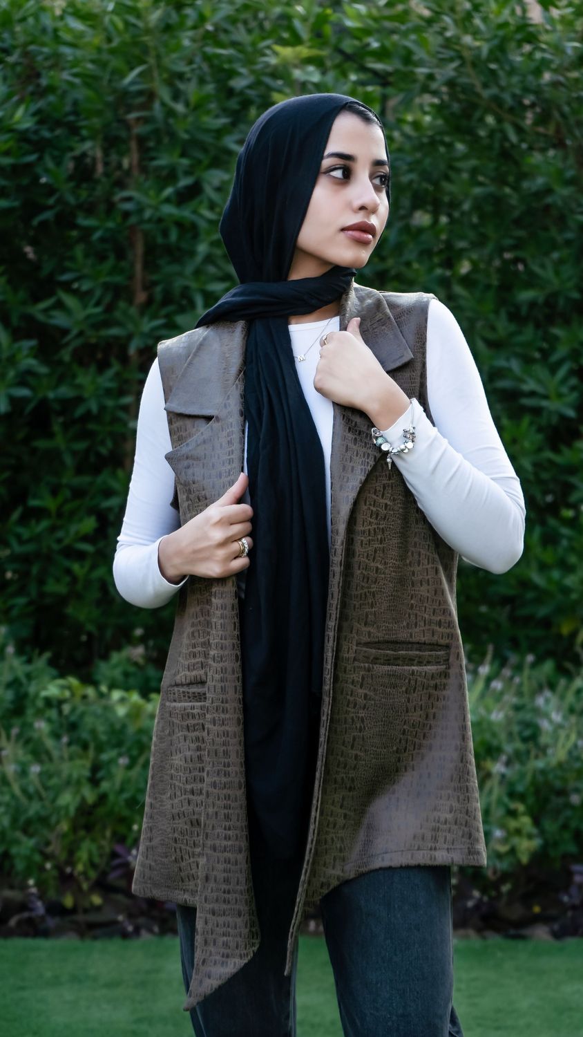 Deep Brown Em-Suede Vest