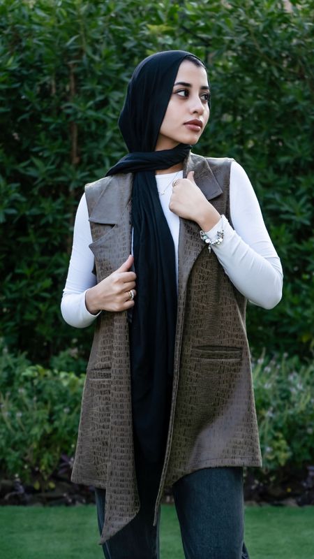 Deep Brown Em-Suede Vest