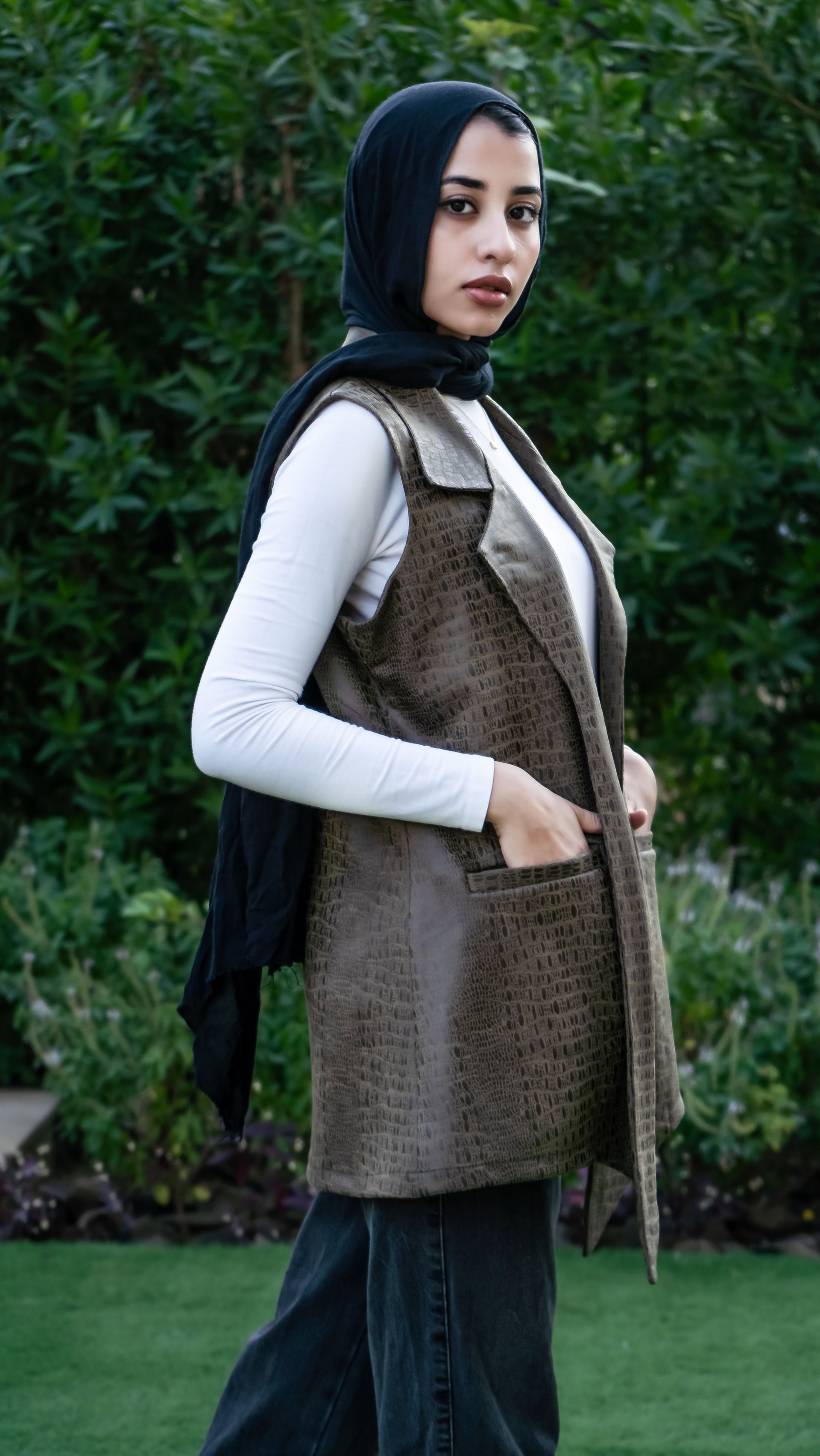 Deep Brown Em-Suede Vest