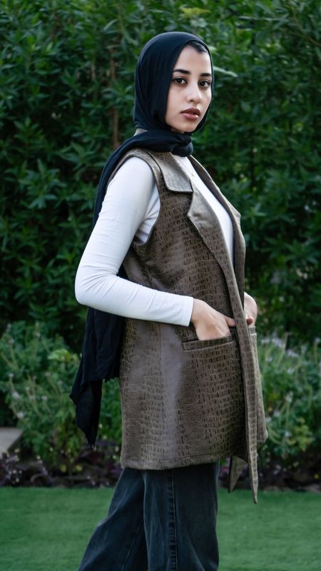 Deep Brown Em-Suede Vest