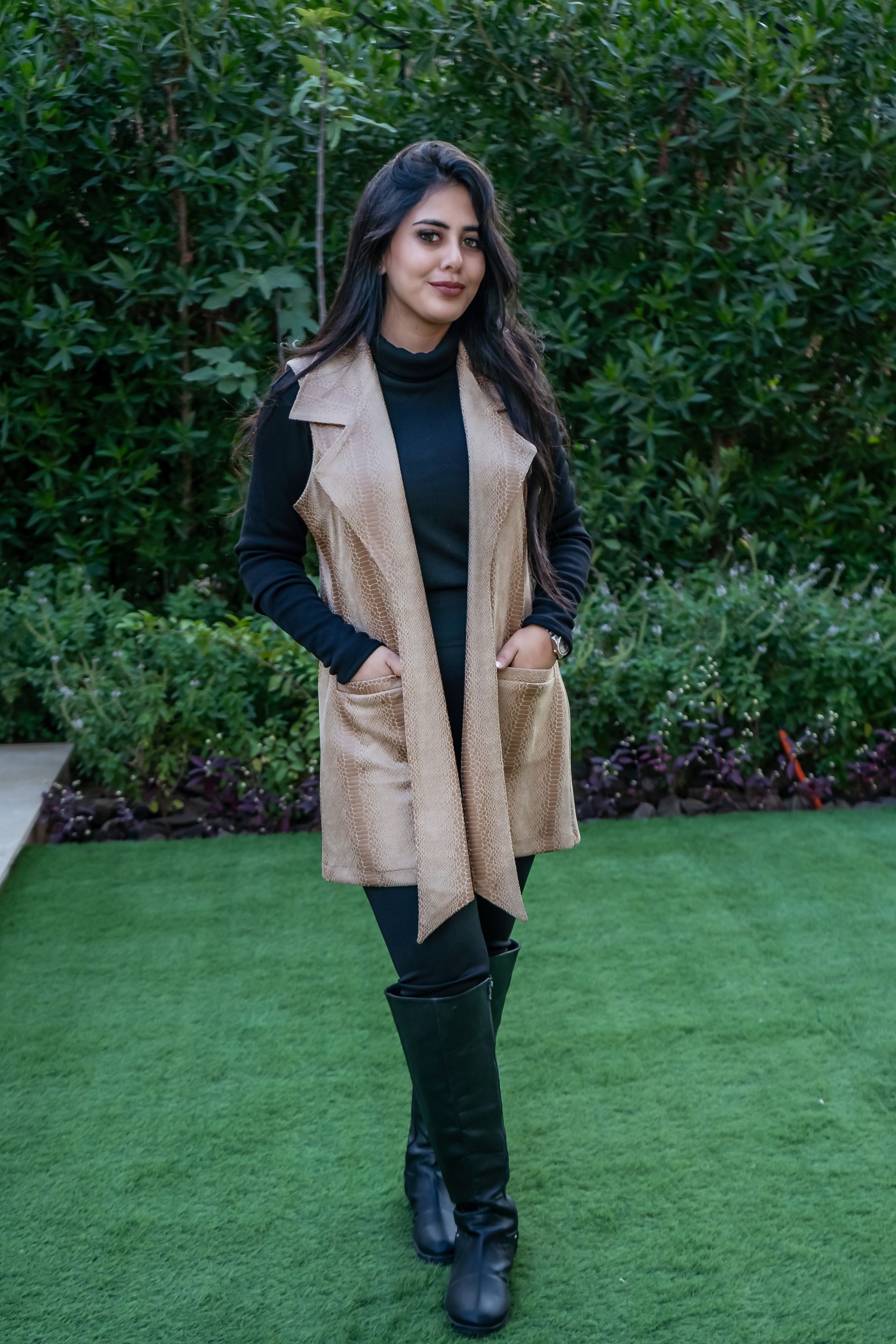 Warm Beige Em-Suede Vest