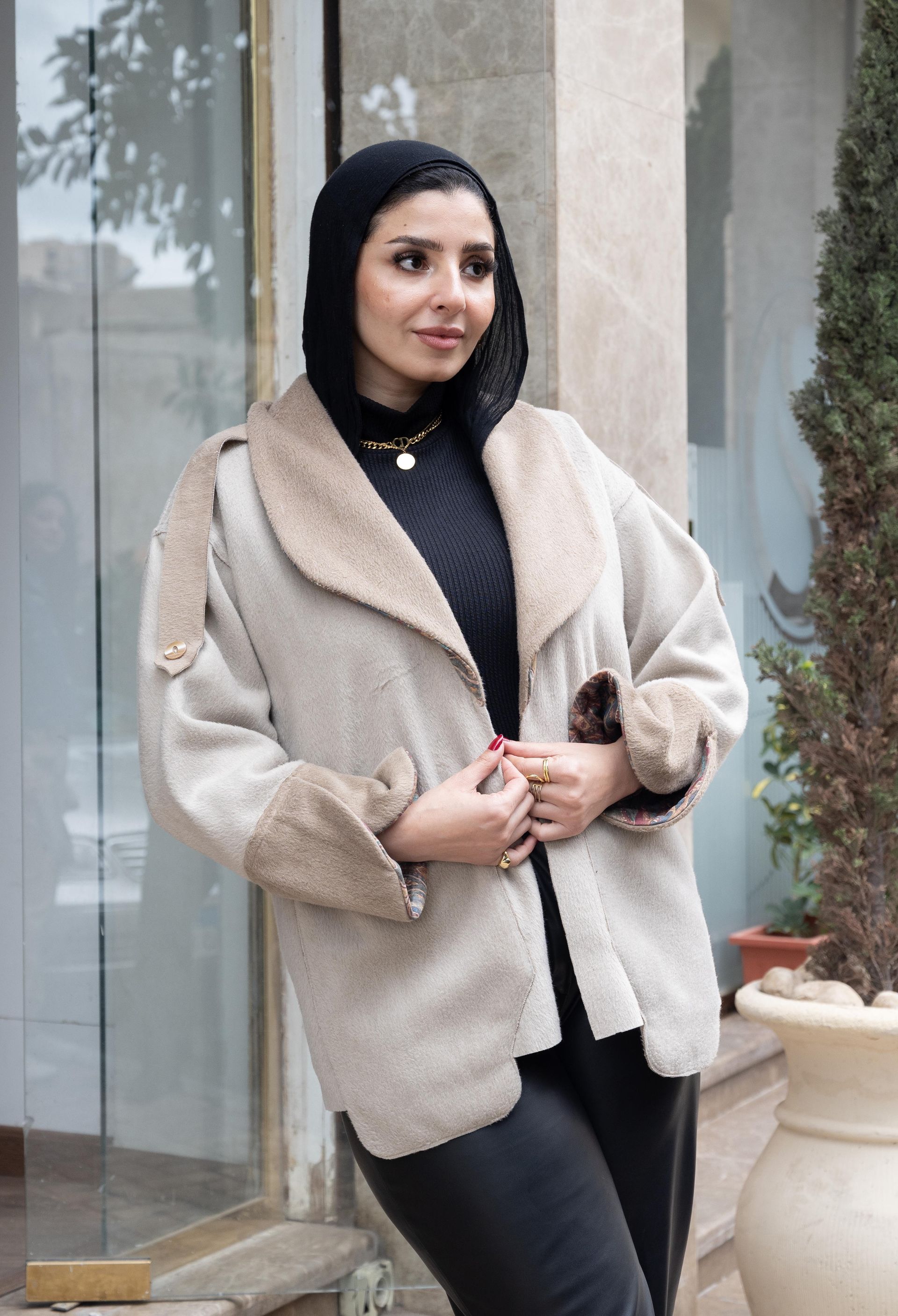 Reversible Paisley-Lined Beige Jacket