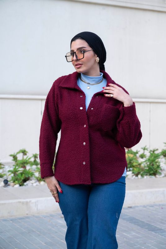 Burgundy Teddy Jacket