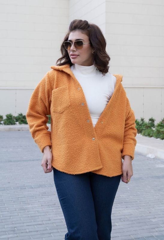 Orange Teddy Jacket