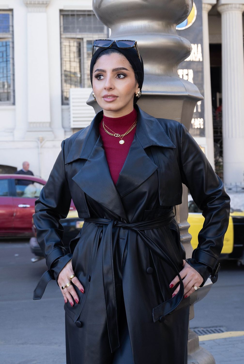 Black Leather Trench Coat