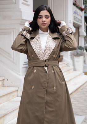 Khaki Gabardine Trench Coat