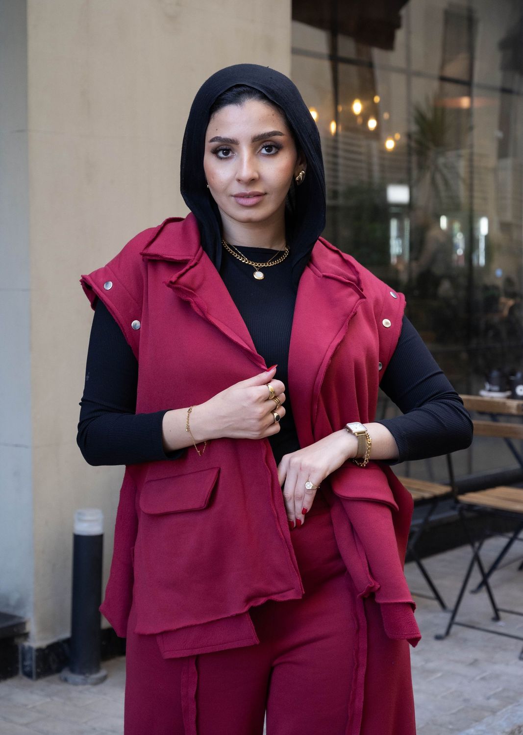 Boho Burgundy Melton 2P-Set