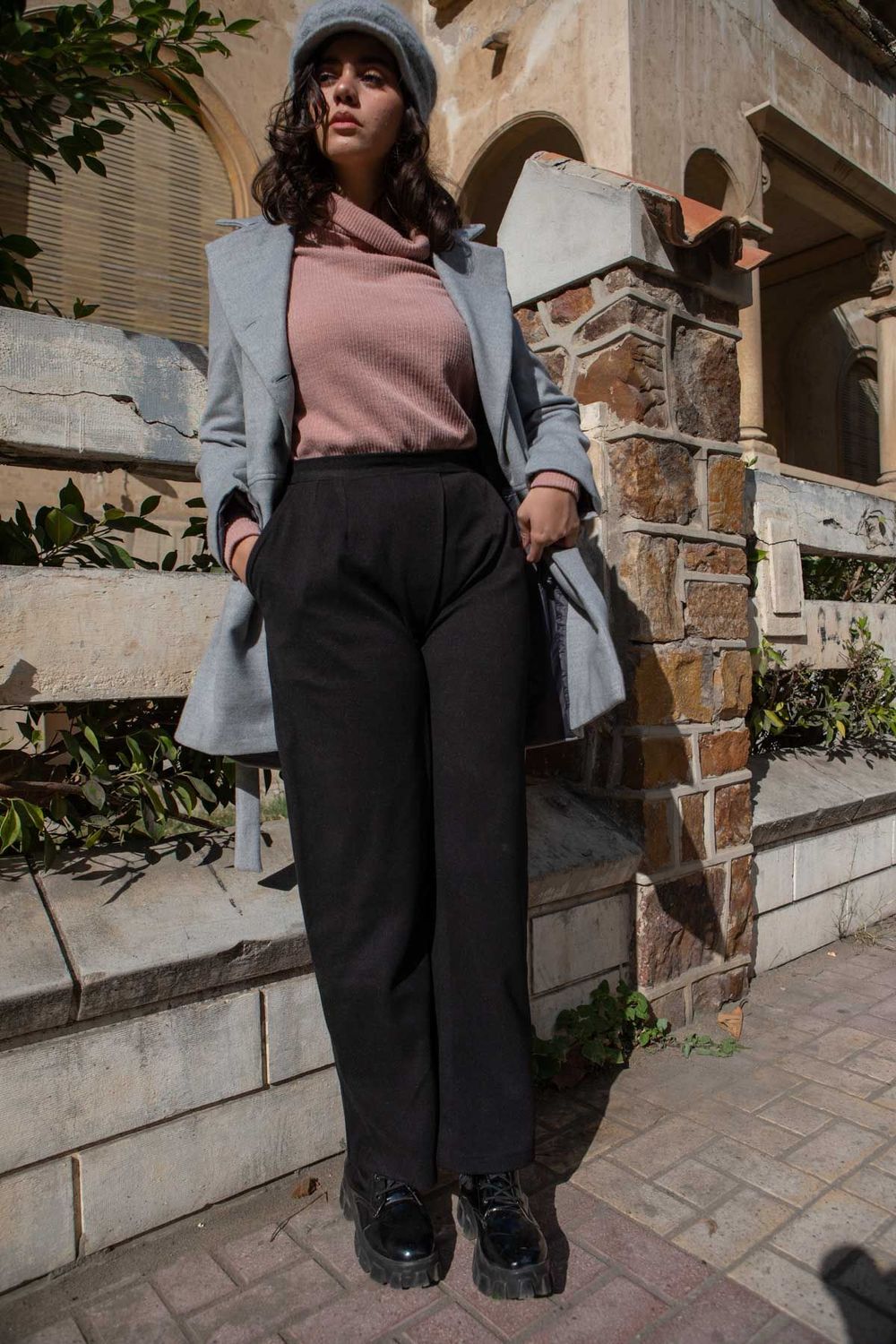 Black High-Waisted Wide-Leg Trousers