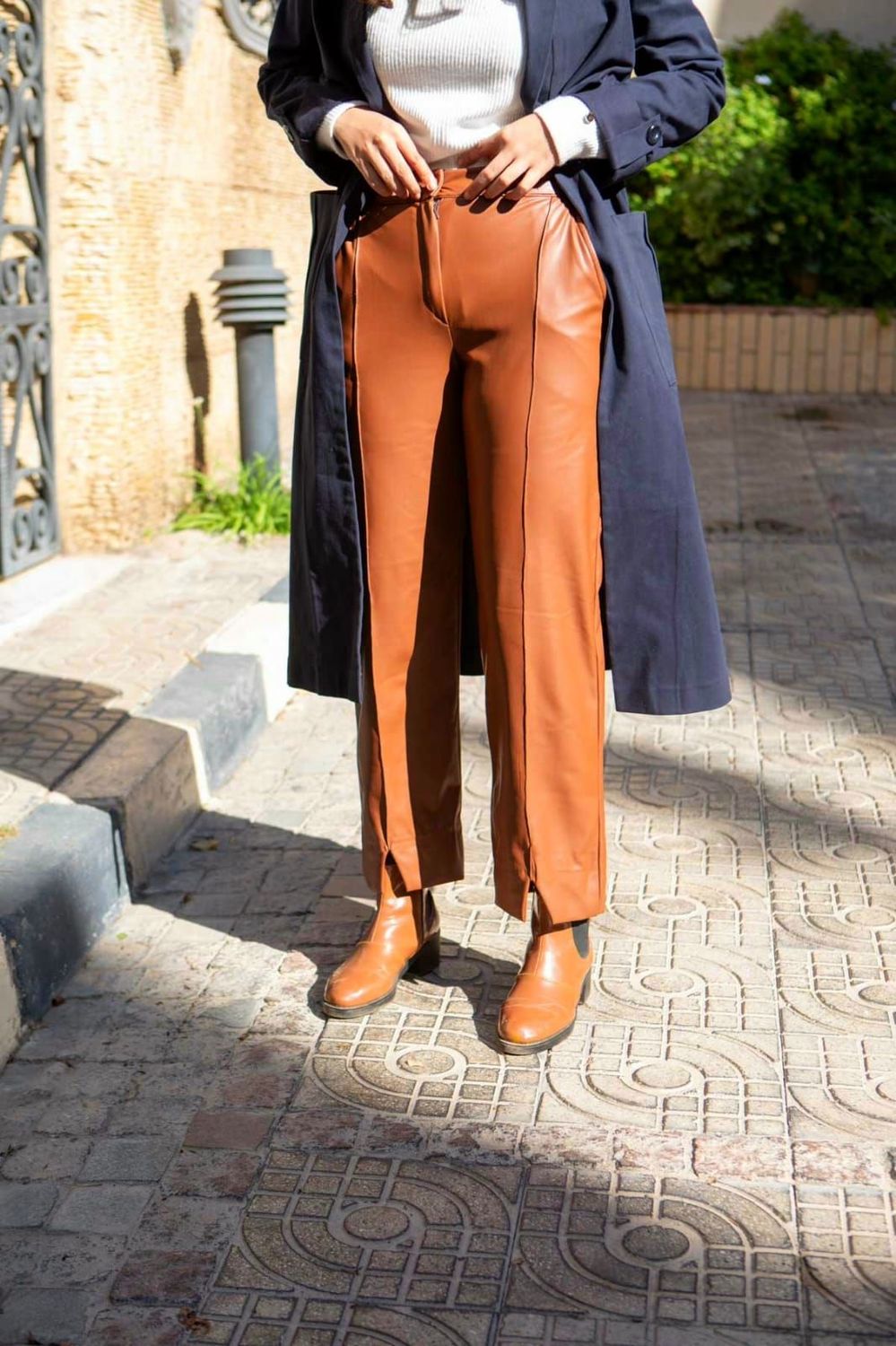 Brown Straight-Leg Pants