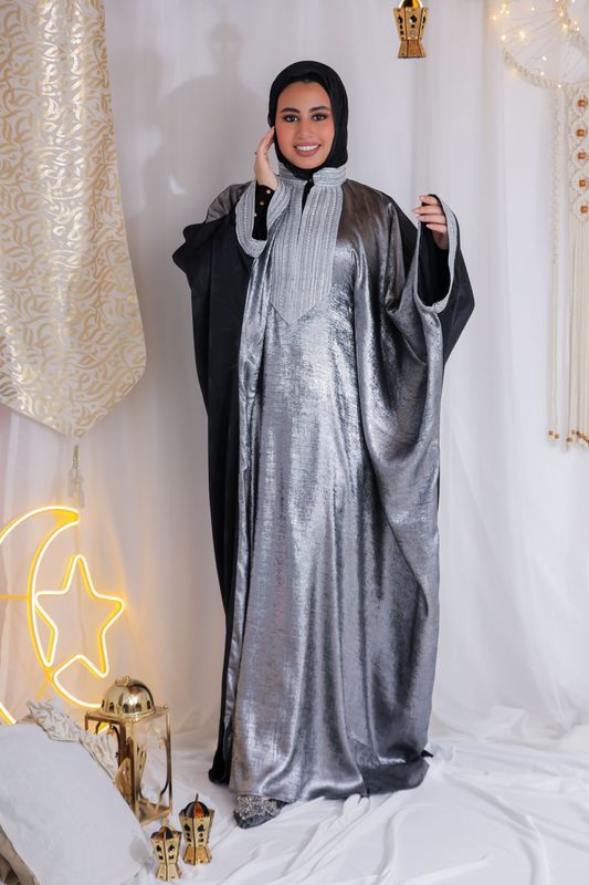 Luxe Silver Metallic Kaftan