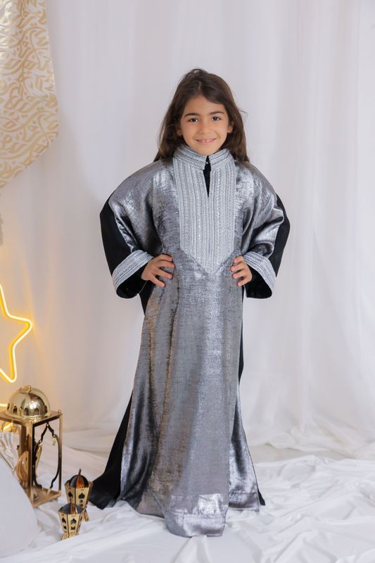 Silver Luxe Kids Abaya