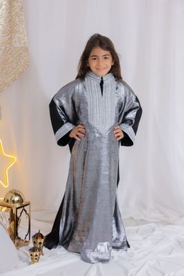 Silver Luxe Kids Abaya