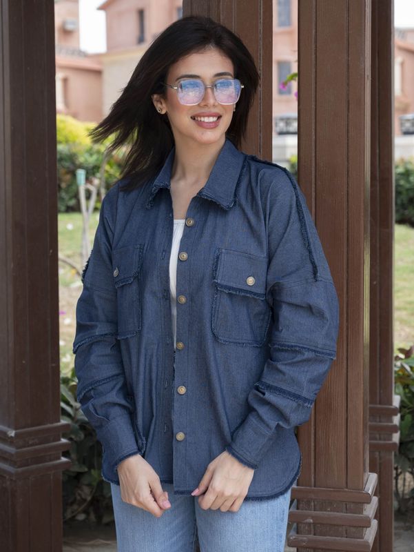 Boho Back Washed Denim - Jacket
