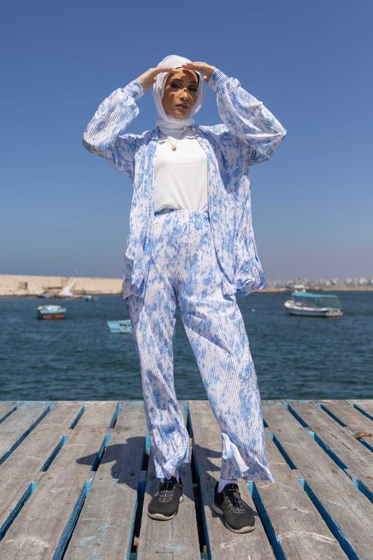 Sky Serenity Pleated 2P-Set