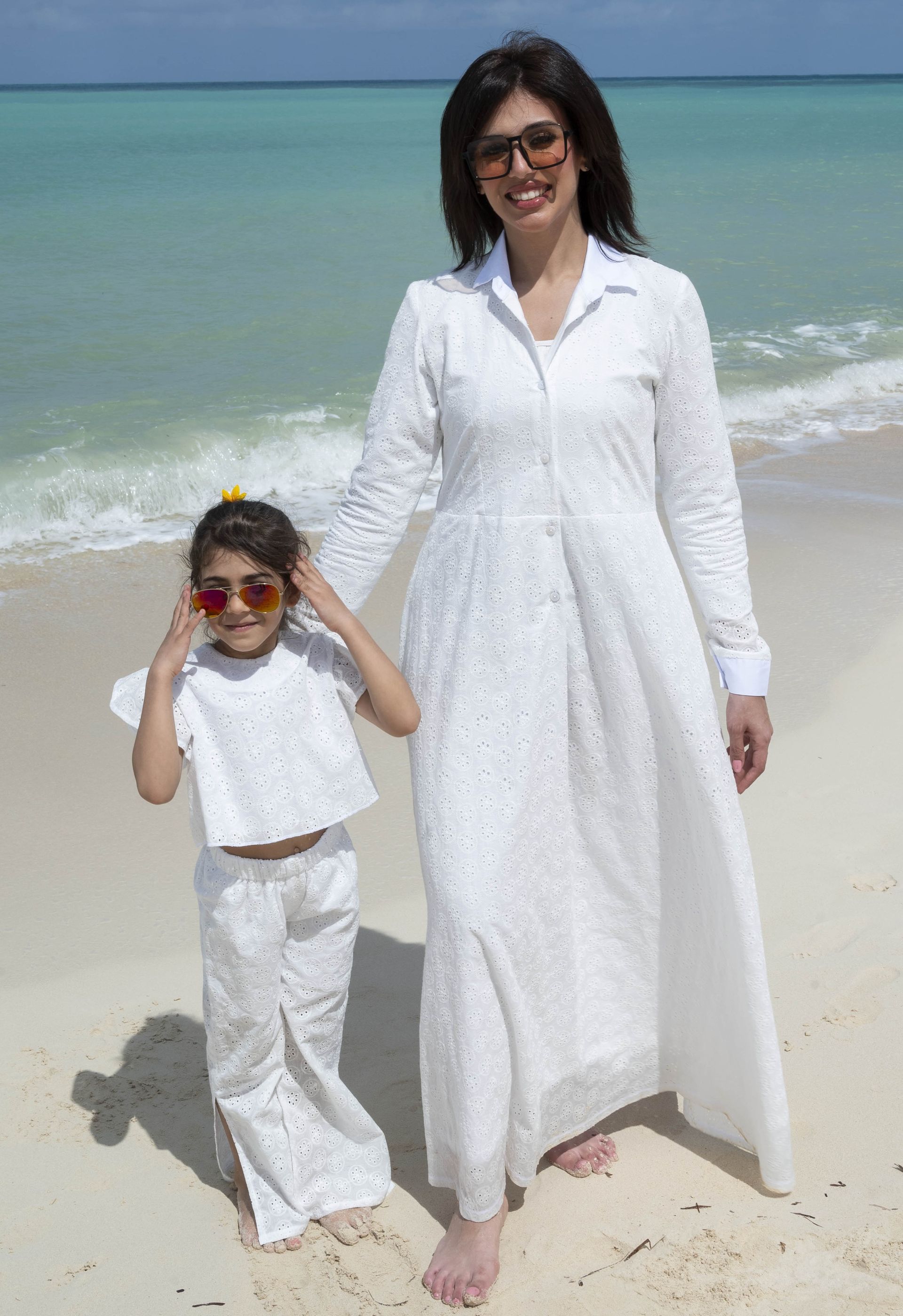 Broderie Anglaise Long Shirt Dress