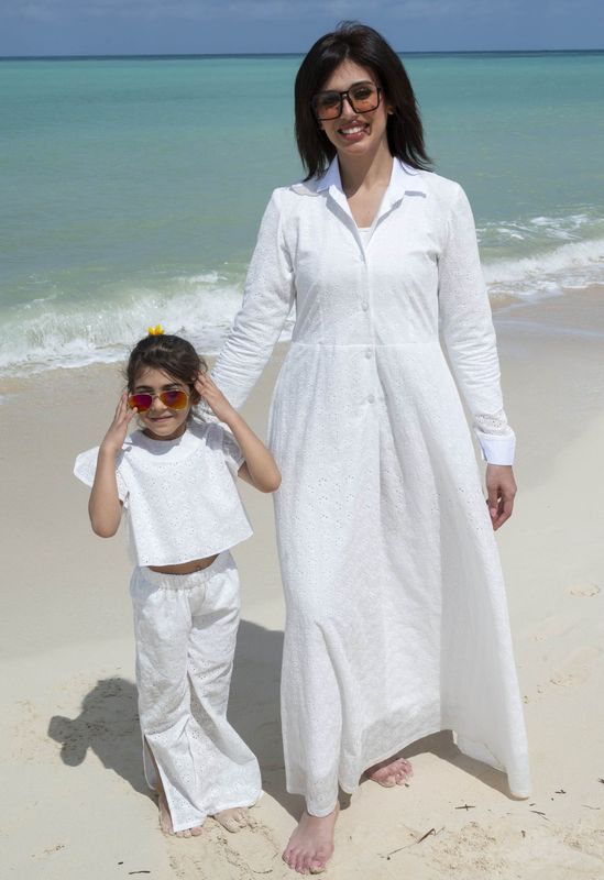 Broderie Anglaise Long Shirt Dress