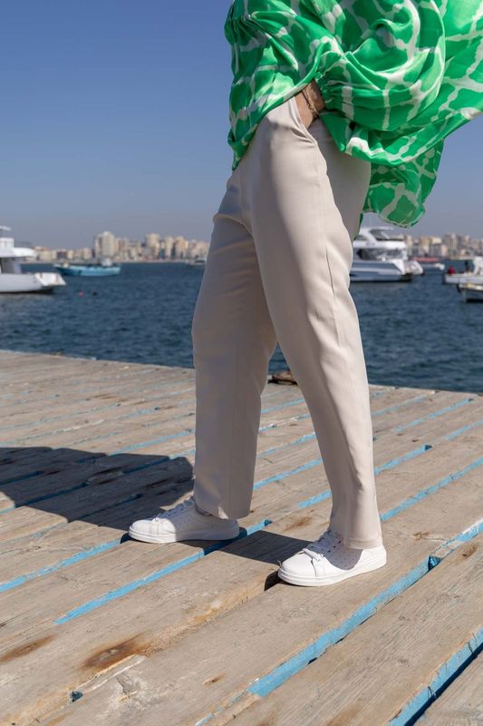 Elegant Ivory Straight-Leg Trousers