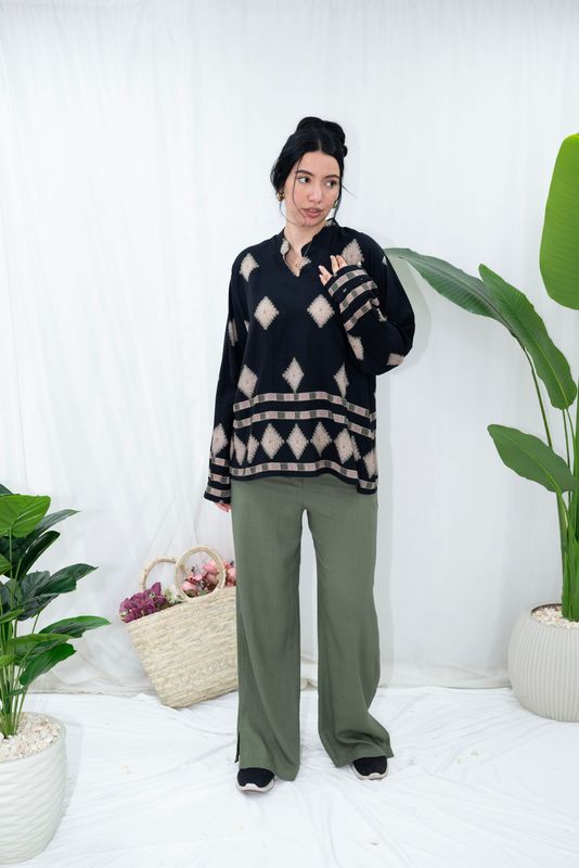 Wide-Leg Pure Linen Trousers