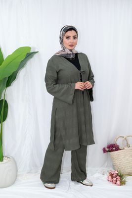 Lightweight Textured Open-Front Cardigan