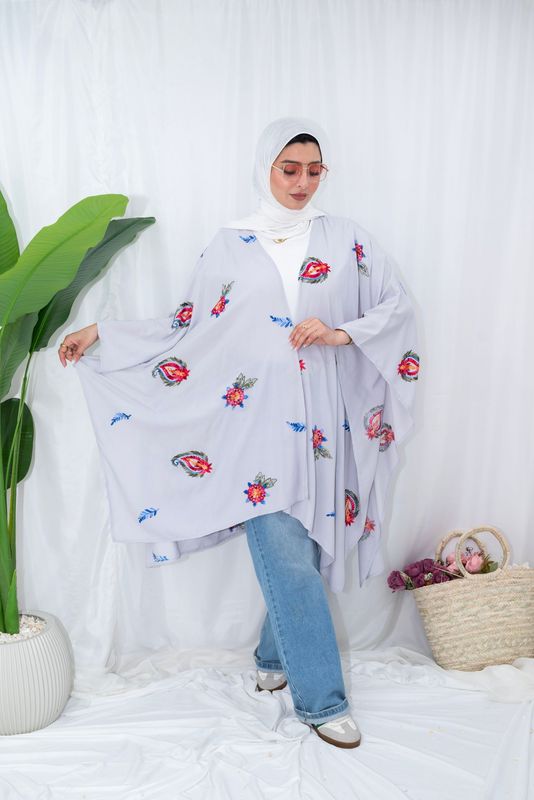 Embroidered Kimono Cardigan